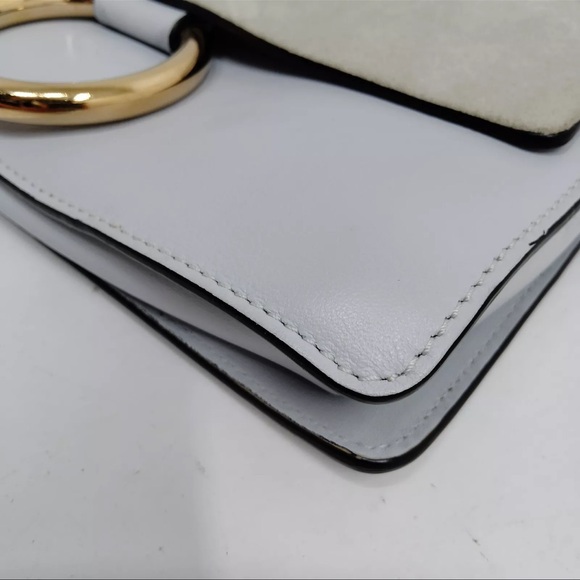 Chloé Faye Light Blue Gray Crossbody Bag - Picture 5 of 8